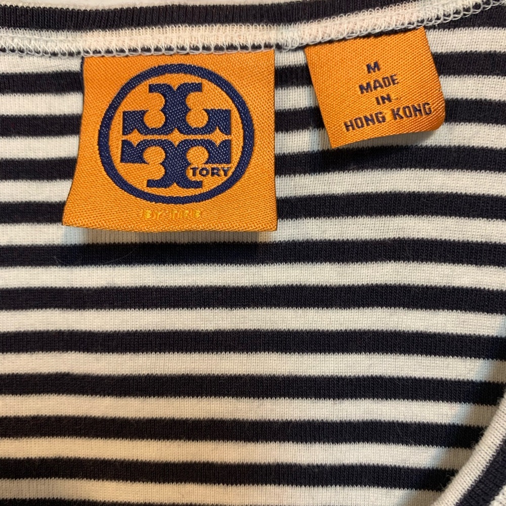 Tory Burch Black Striped Silver Sequined Tank Top Size M - Picture 3 of 5